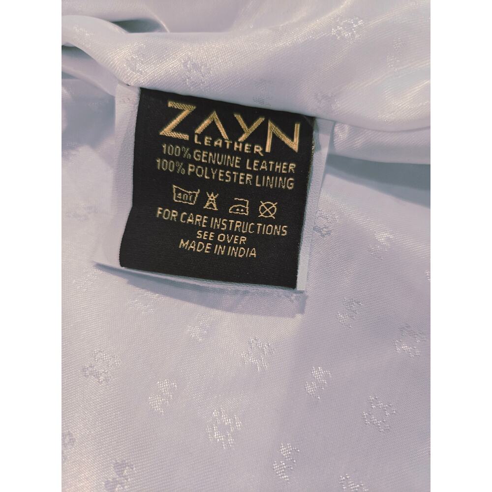 NWOT Zayn Men's 100% Leather Trucker Jacket White 4XL - Picture 6 of 13